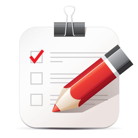 Checklist and pencil iconのイラスト素材
