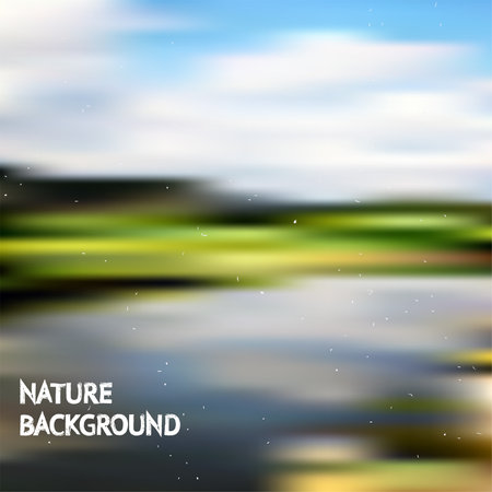 Nature ecology green abstract blurred defocused landscape, eco vector background for designのイラスト素材