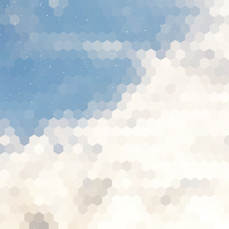 Cloudy retro dust hexagon geometric vector background, backdrop for flyer or presentation designのイラスト素材