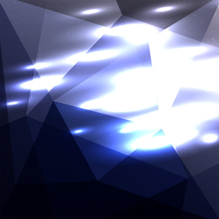 Dark blue geometric abstract triangle cosmic shiny background, backdrop for presentationのイラスト素材