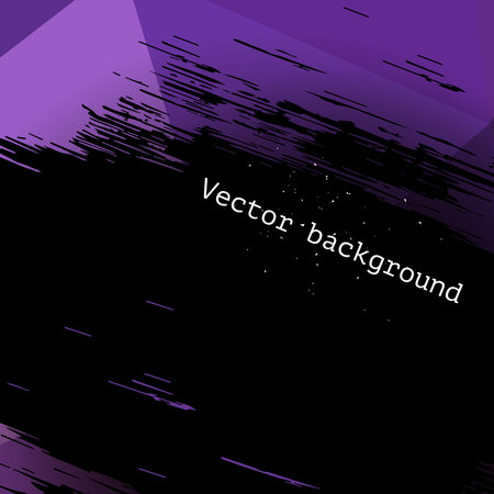 Purple triangle geometric vector background with black grunge stain for banner or flyer designのイラスト素材