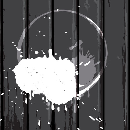 White stain on black plank wood background, design template in grunge styleのイラスト素材