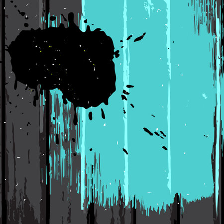 turquoise painted black wood backgroundのイラスト素材