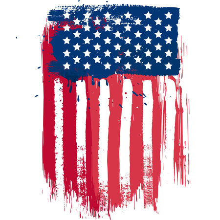 Vertical composition vector american flag in grunge styleのイラスト素材