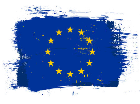 EU grunge style bright isolated flag illustrationのイラスト素材