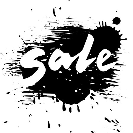 Grunge sale, vector calligraphy word on grunge style black background, isolated illustrationのイラスト素材