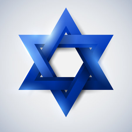 Blue star of David, Magen David, vector religious symbolのイラスト素材