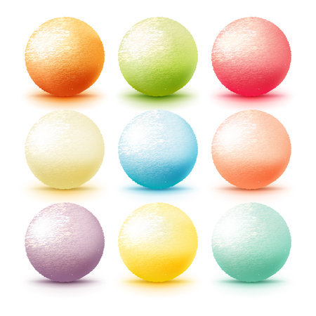 Delicious realistic ice cream scoop setのイラスト素材