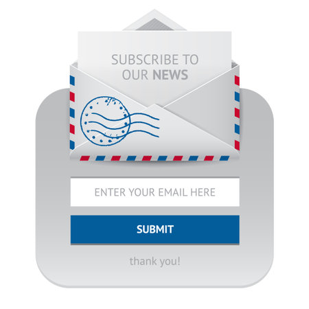 Subscription vector web form, isolated banner for newsletter subscribeのイラスト素材