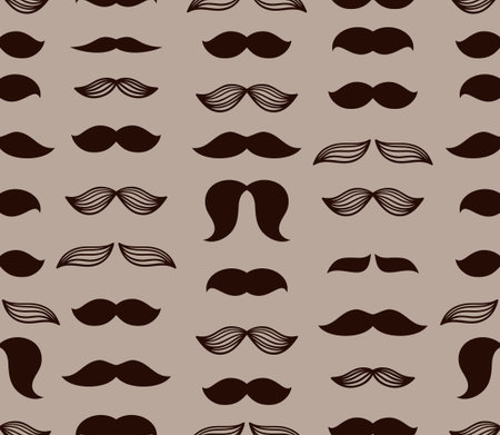 Brown mustache seamless patternのイラスト素材