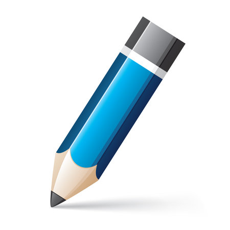 Blue pencil, file with one mesh objectのイラスト素材