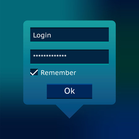 Dark blue modern log in formのイラスト素材