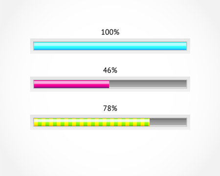 Download progress bar vector setのイラスト素材