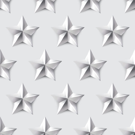 Silver star seamless background vector simple patterのイラスト素材