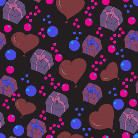 Seamless pattern, bright, festive, hand-drawnのイラスト素材