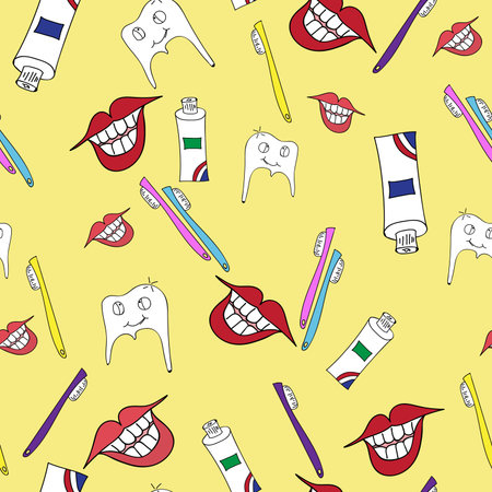 Seamless pattern, colorful, hand-drawnのイラスト素材