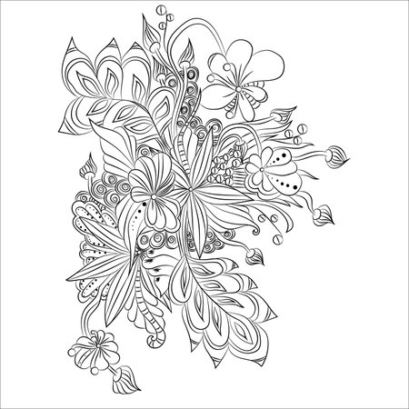 Abstract pattern. Painted, scrawled. For meditation, soothingのイラスト素材