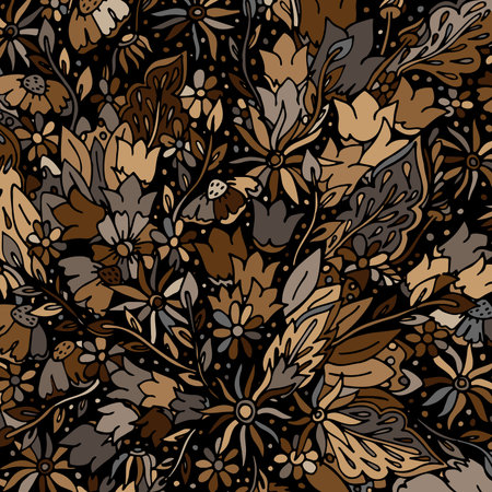 Abstract floral pattern. Vector illustration, hand drawn doodleのイラスト素材