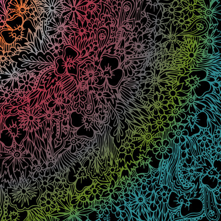 Abstract, floral pattern .Vector illustration, hand drawn doodleのイラスト素材