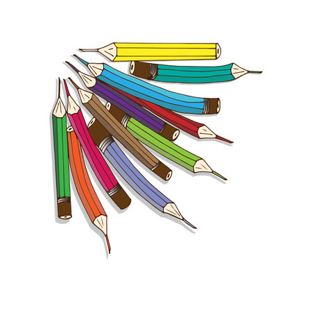 Set of pencils.Vector illustration, drawn by handのイラスト素材