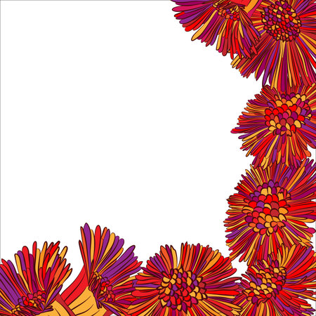 Spring flowers, fluffy, bright.Vector illustration, drawn by handのイラスト素材