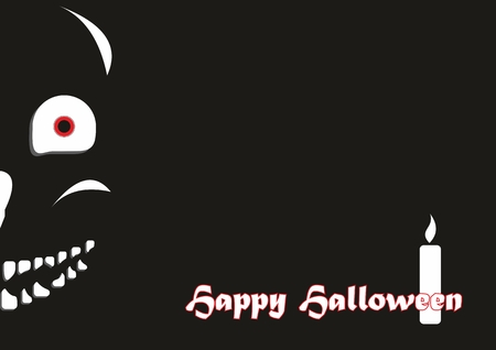 Halloween background with skulls and candle.のイラスト素材