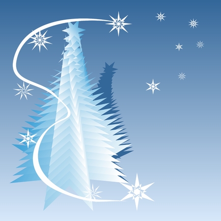 Blue Christmas tree.のイラスト素材