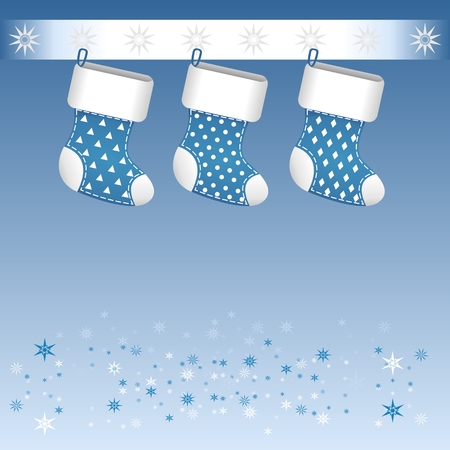 Blue Christmas socks.のイラスト素材