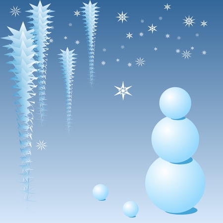 Blue Christmas snowman.のイラスト素材