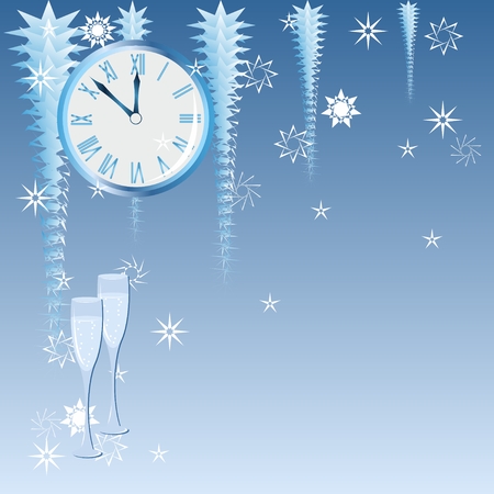 Blue Christmas clock.のイラスト素材