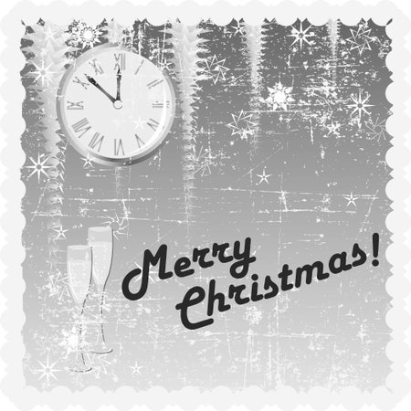 Christmas vintage greeting card  with text and frameの写真素材