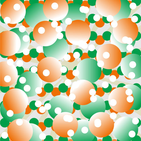 Pattern abstract of orange and green circlesの写真素材