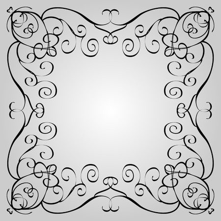 Twisted black frame on a light gray backgroundのイラスト素材