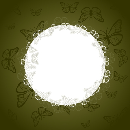 Silhouettes of white butterflies against the backdrop of marsh colorのイラスト素材