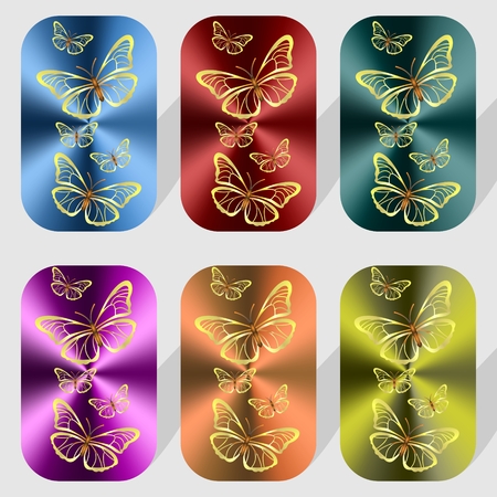 Labels with Butterfliesの写真素材