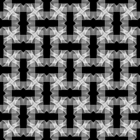 White knitted pattern on a black backgroundのイラスト素材