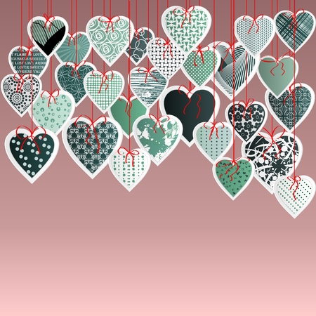 Greeting card with Valentine s Day with heartsのイラスト素材