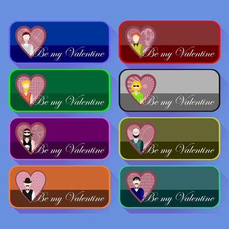 Collection of icons for Valentine s Day with maleのイラスト素材