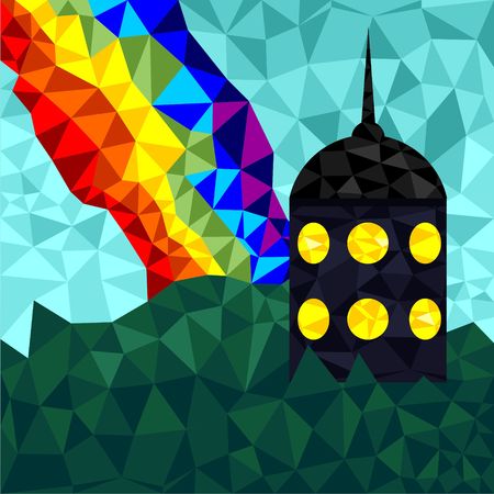 The tower in polygonal styleのイラスト素材