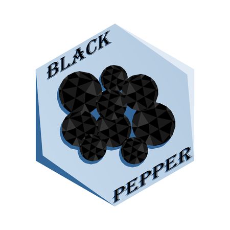 Label for seasoning Black Pepper Vector illustration.のイラスト素材