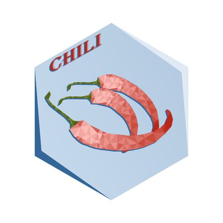 Label for seasoning Chili Pepper Vector illustration.のイラスト素材