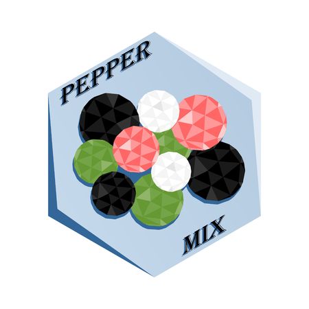 Label for seasoning Pepper Mix Vector illustration.のイラスト素材