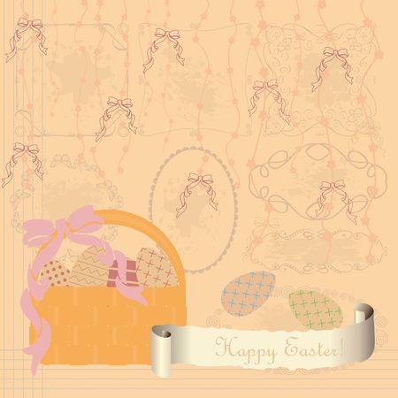 Happy easter greeting card image illustrationのイラスト素材