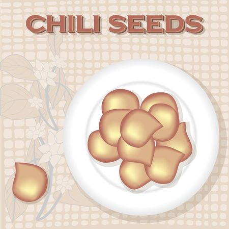 Vintage label for chili seeds illustrationのイラスト素材