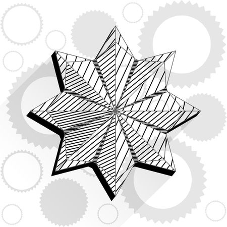 Black and white flower in polygon style designのイラスト素材