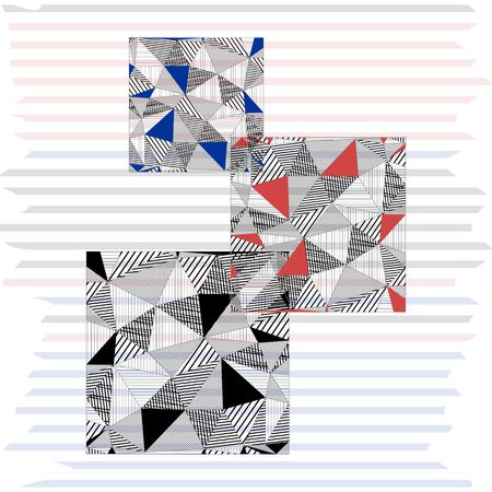 Black and white squares in triangle designのイラスト素材