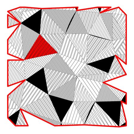 Black and white square in triangle designのイラスト素材