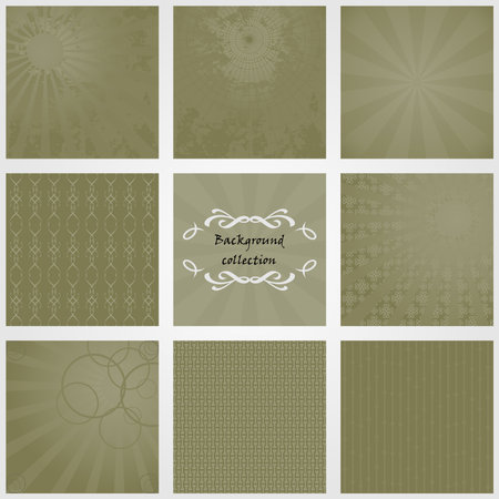 Collection of backgrounds in olive tonesのイラスト素材