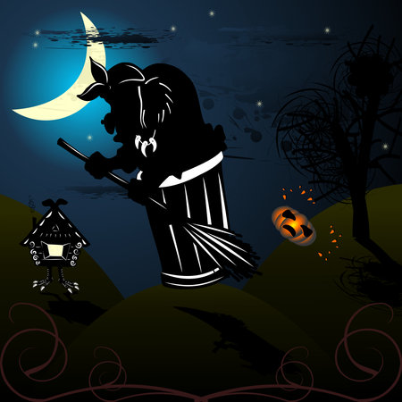 Baba Yaga bone leg vector image of Halloweenのイラスト素材