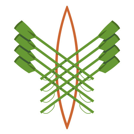 Vector logo for rowing clubgreen and orangeのイラスト素材